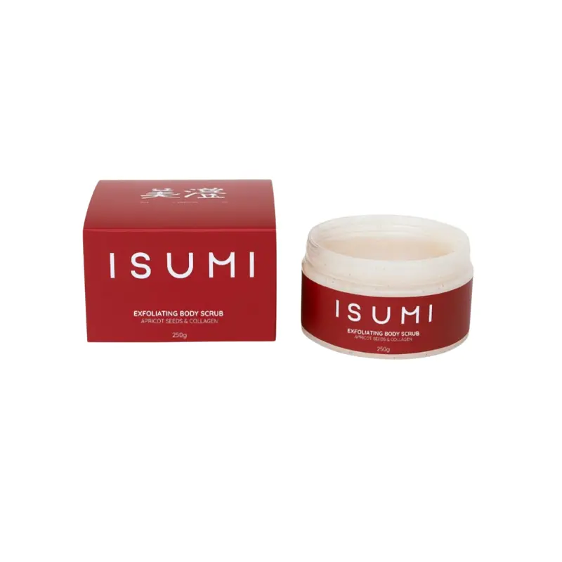 Design sans titre - 2025-11-03T013007.634 Isumi Exfoliating Body Scrub Apricot Seeds & Collagen 250g - Image 1