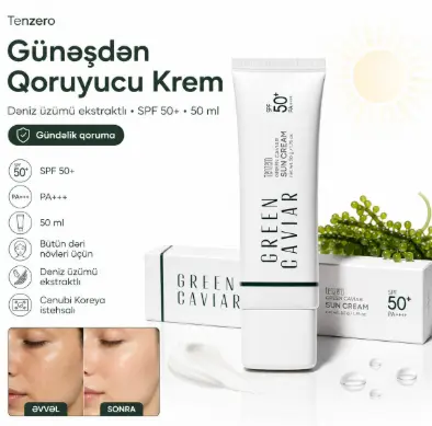 Tenzero Green Caviar Sun Cream, 50g - Image 2